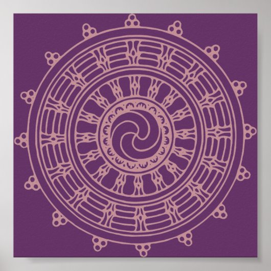 Poster Mandala rose (Devant)