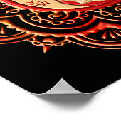 Poster Mandala rouge et or (Coin)