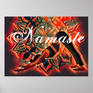 Poster Mandala Rouge, Noir, Méditation Brown de Yoga Nama