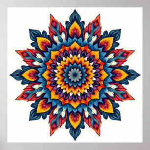 Poster Mandala sur blanc