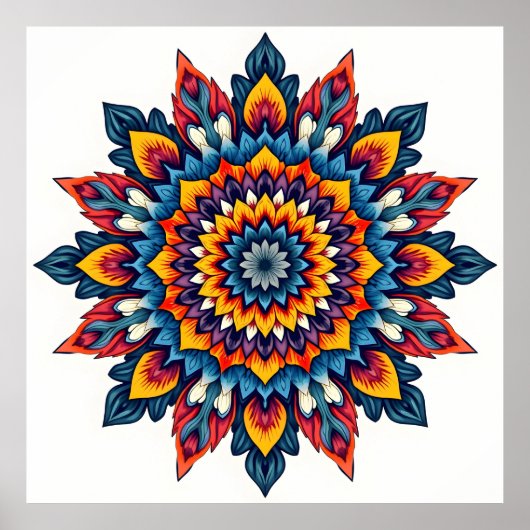 Poster Mandala sur blanc (Devant)