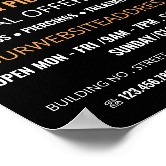 Poster Mandala Symbole, Tatouage & Corps Piercing Studio (Coin)