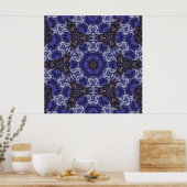 Poster Mandala Tourbillon Indigo Profond avec Motifs Flui (Cuisine)