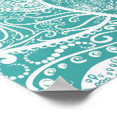 Poster Mandala turquoise et blanc - Loerganen Spruce Bleu (Coin)