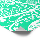 Poster Mandala turquoise et blanc - Loergann en Cèdre (Coin)