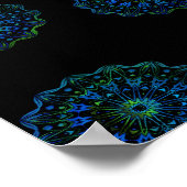 Poster Mandala vert bleu (Coin)