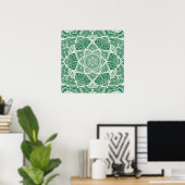 Poster Mandala vert et blanc - Loergann à Rosemary (Bureau à domicile)