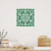 Poster Mandala vert et blanc - Loergann à Rosemary (Cuisine)