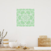 Poster Mandala vert et blanc - Loergann en Seafoam (Cuisine)