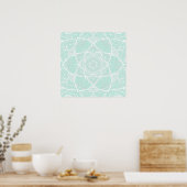 Poster Mandala vert et blanc - Loergany en verre de mer (Cuisine)