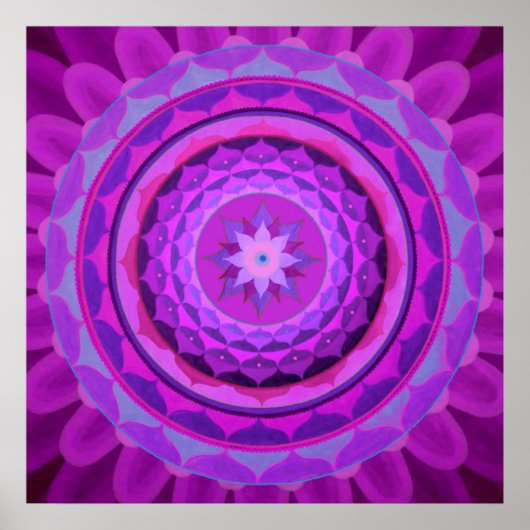Poster Mandala violet (Devant)