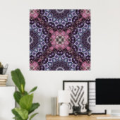 Poster Mandala Web Motif Rose et Violet Vibrant (Bureau à domicile)