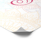 Poster Mandalas de fleurs roses illustration couple indie (Coin)