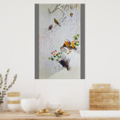 Poster Mandarin Duck in Snow Scene, Watanabe Seitei (Cuisine)
