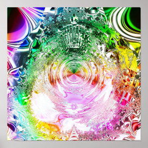 Poster Mandelbrot métallique 2b