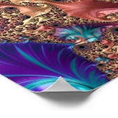 Poster Mandelbrot Set Art numérique fractal rose et or (Coin)