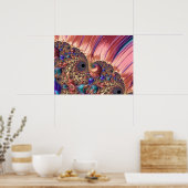 Poster Mandelbrot Set Art numérique fractal rose et or (Cuisine)