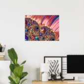 Poster Mandelbrot Set Art numérique fractal rose et or (Bureau à domicile)