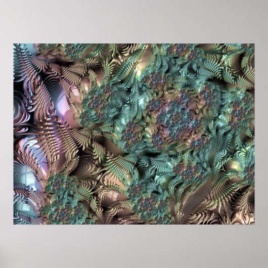Poster Mandelbrot Set Fractal Art numérique Turquoise ver (Devant)