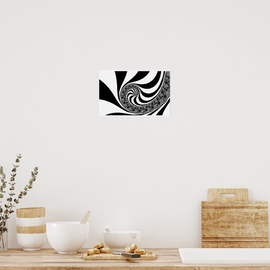 Poster Mandelbrot Zebra Spiral (Cuisine)