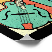 Poster Mandolin Player Funky Retro Bluegrass Mandolin Mus (Coin)