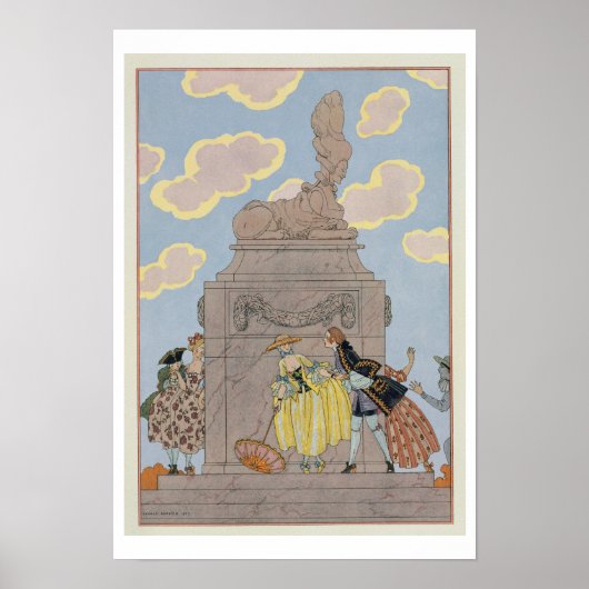 Poster Mandoline, illustration de 'Fetes Galantes' par Pa (Devant)