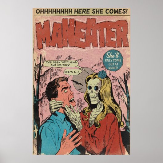 Poster MANEATER Comédie Livre Parodie Art (Devant)