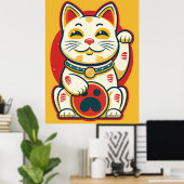 Poster Maneki Neko - Chat chanceux (Bureau à domicile)