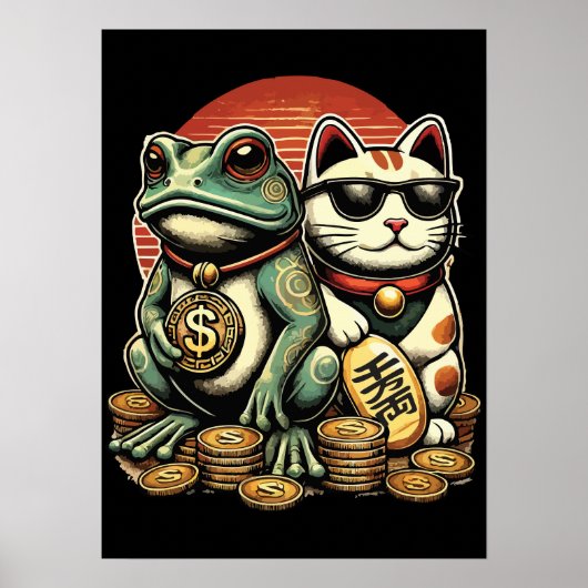 Poster Maneki Neko et Jin Chan - La chance et la prospéri (Devant)