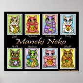 Poster Maneki Neko Good Luck Cats Imaginaire Cat Art Post (Devant)