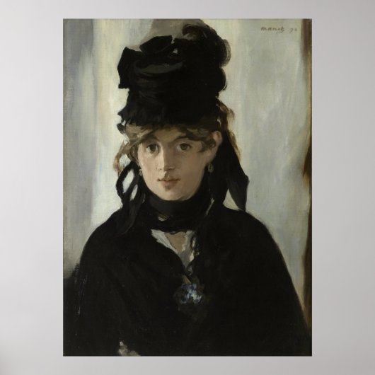 Poster Manet Berthe Morisot avec un bouquet de violettes (Devant)