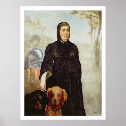 Poster Manet | Femme avec des chiens, 1858 (Devant)