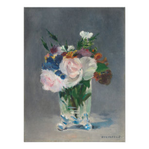 Poster Manet Flowers dans un vase crystal, c.1882