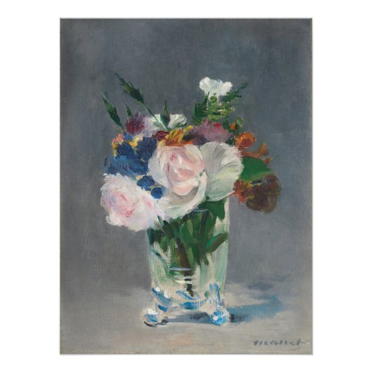 Poster Manet | Flowers dans un vase crystal, c.1882 (Devant)
