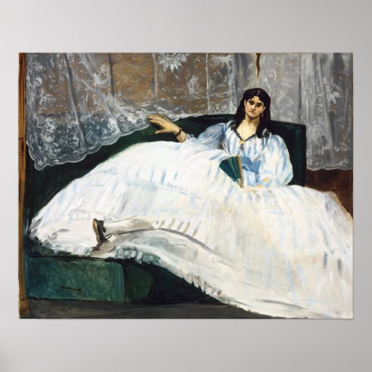 Poster Manet - La maîtresse de Baudelaire, allongée (Devant)