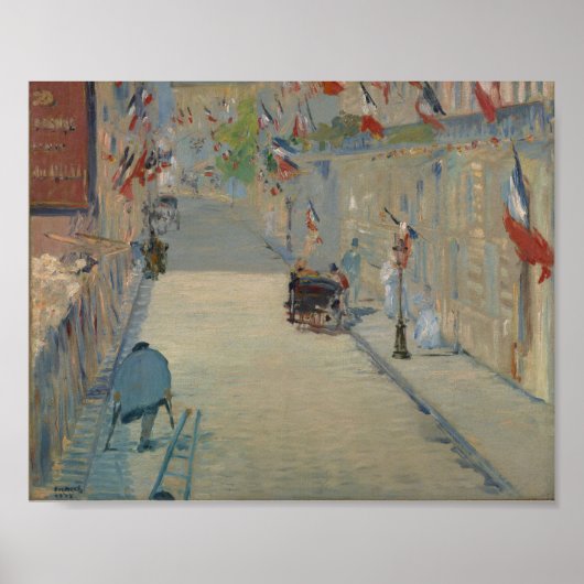 Poster Manet - La rue Mosnier aux drapeaux (1878) (Devant)