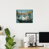 Poster Manet | Monet dans son studio flottant, 1874 (Bureau à domicile)