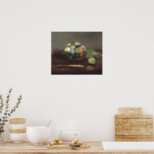 Poster Manet - Panier De Fruits (Cuisine)