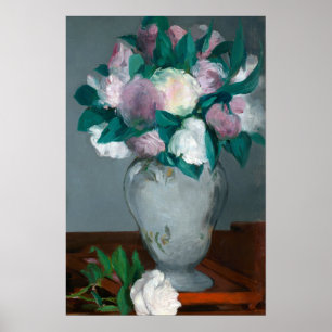 Poster Manet Peonies Possibly Pink Bouquet Flowers in a V