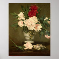 Manet | Vase de pivoines sur un petit piédestal, 1