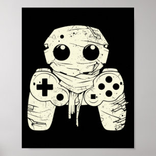 Poster Manette de jeu de momie de fantôme effrayant Hallo