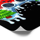 Poster Manette de jeu vidéo chapeau de Noël Santa Gamer B (Coin)