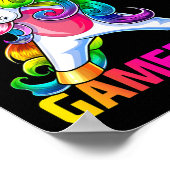Poster Manette de jeu vidéo Licorne Dabbing Fille Joueuse (Coin)