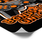 Poster Manette de jeu vidéo orange rétro 8 bits Bi (Coin)