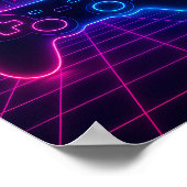 Poster Manette Néon Rétro — Synthwave (Coin)