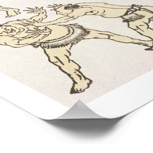 Poster Manga: studies of gestures and postures of wrestle (Coin)