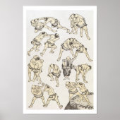 Poster Manga: studies of gestures and postures of wrestle (Devant)