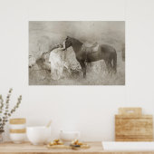 Poster Mangalarga Marchador Stallion et femme (Cuisine)