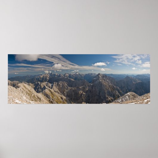 Poster Mangart to Triglav National Park Slovenia panorama (Devant)