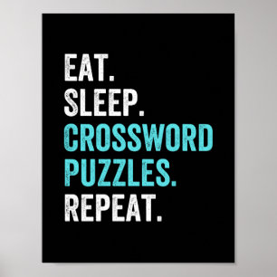Poster Mange.Dors. Mot-croisé : Puzzles. Recommencer.